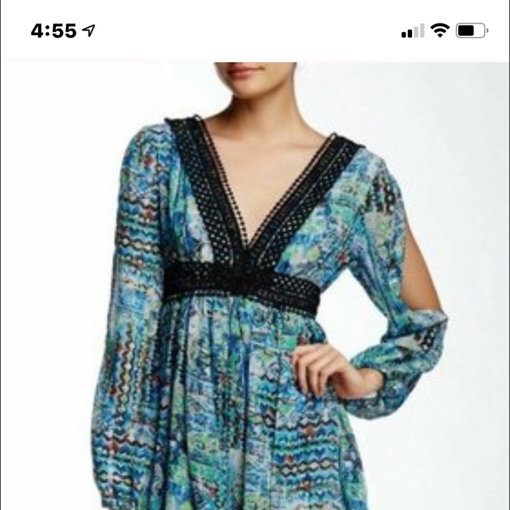 Betsy Johnson print chiffon dress.